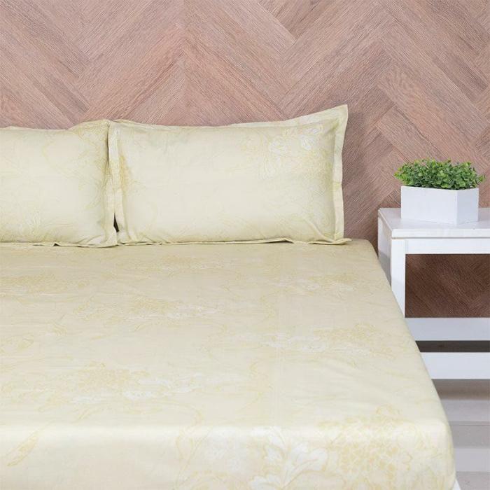 Aaavar Printed Reversible Bedsheet  |   Floral Bedsheets Bedsheets Beige, White