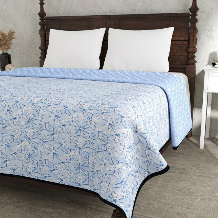 Agila Flora Dohar  |   Dohars, Razai & Blankets Bedding Blue