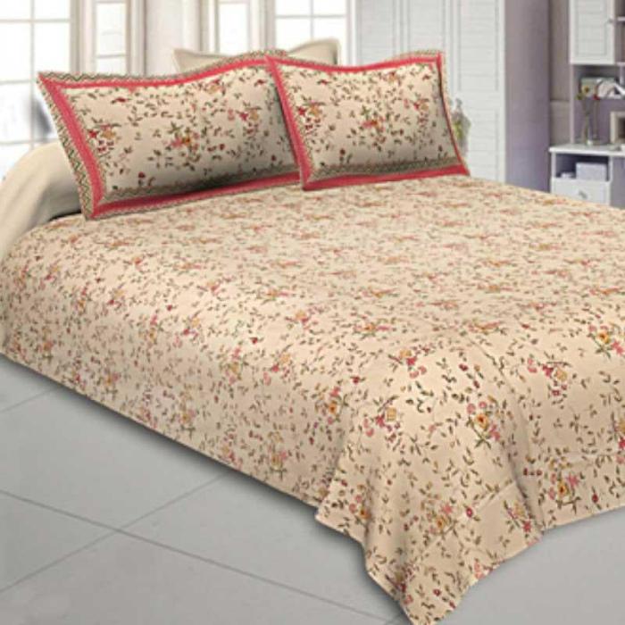 Akira Floral Bedsheet  |   Floral Bedsheets Bedsheets Beige, Peach