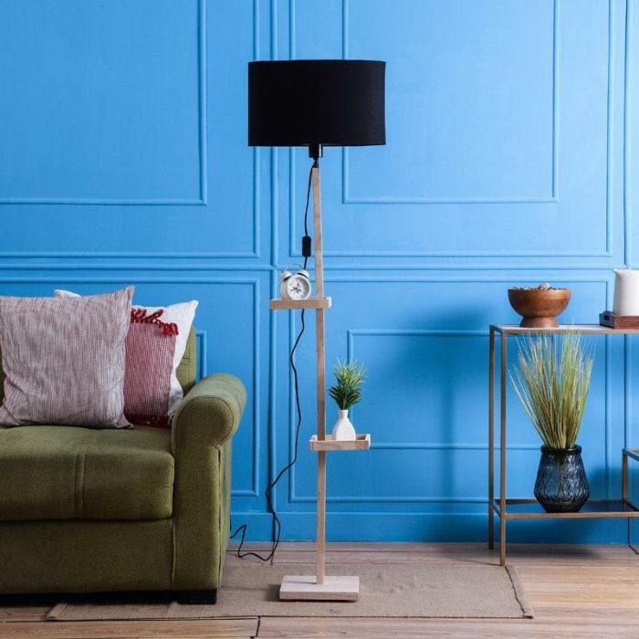 Aloda Moga Floor Lamp With Shelf  |   Floor Lamps Floor Lamps Black