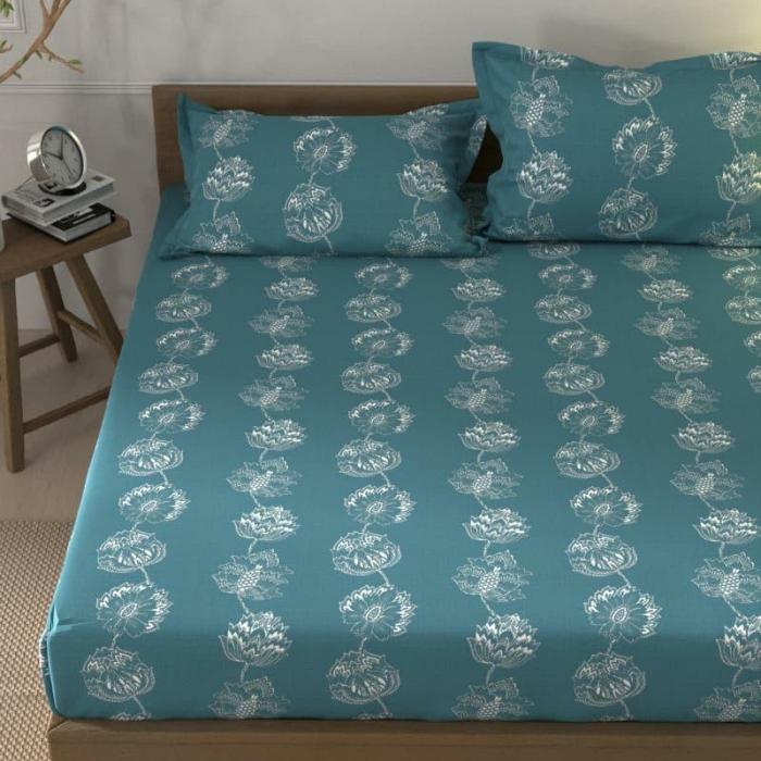 Ambili Floral Bedsheet  |   Floral Bedsheets Bedsheets Blue