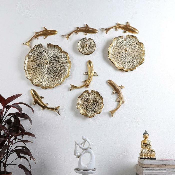 Aqua Dance Wall Accent – Set Of Ten  |   Wall Accents Wall Accents Gold