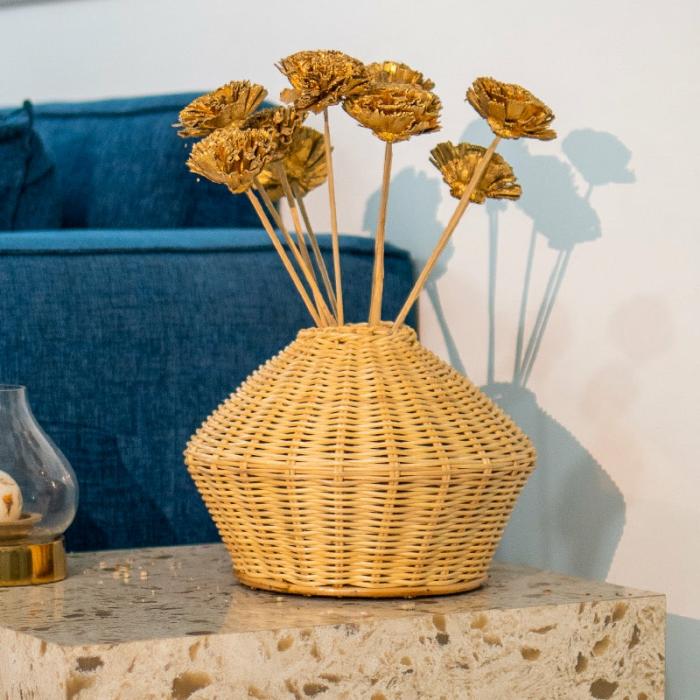 Arba Rattan Vase  |   Vases Showpieces, Vases & Accent Bowls Beige