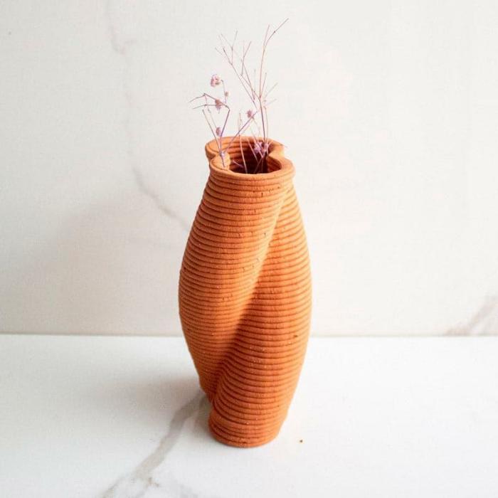 Arcelia Twisted Vase  |   Vases Showpieces, Vases & Accent Bowls Orange