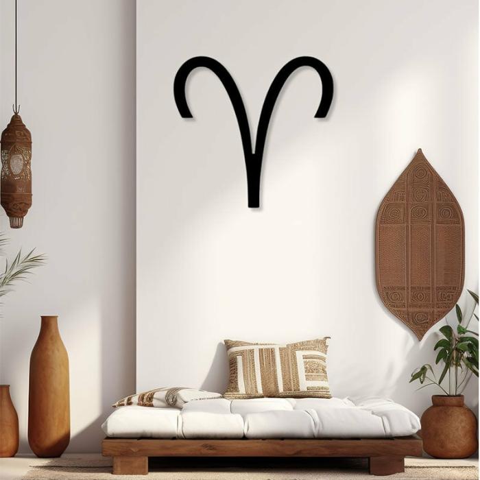 Aries Zodiac Sign Wall Art  |   Wall Accents Wall Accents Black