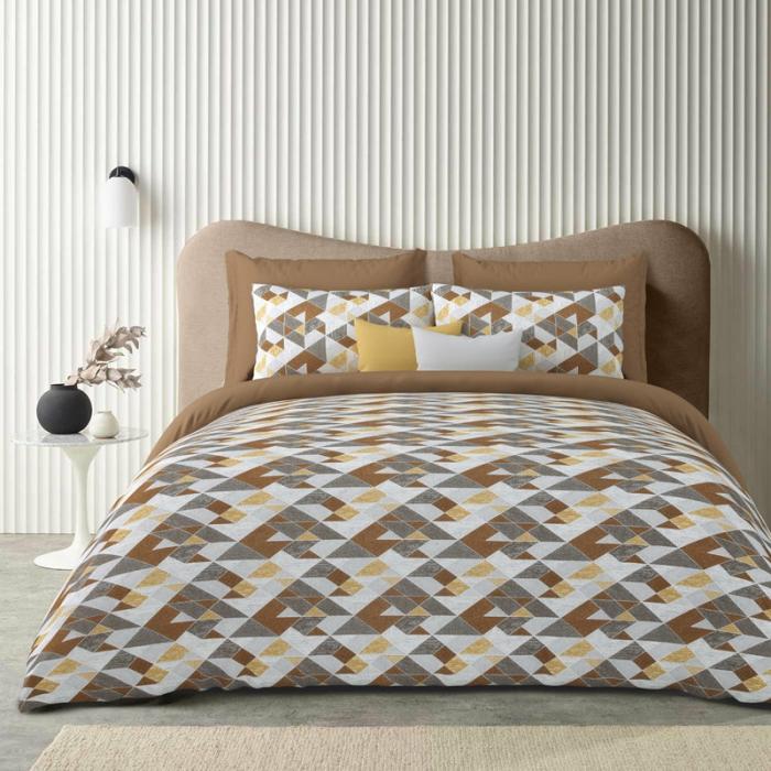 Arni Ethnic Bedsheet  |   Geometric Bedsheets Bedsheets Brown