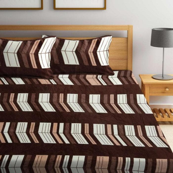 Arrow Aster Warm Bedsheet  |   Geometric Bedsheets Bedsheets Brown, White