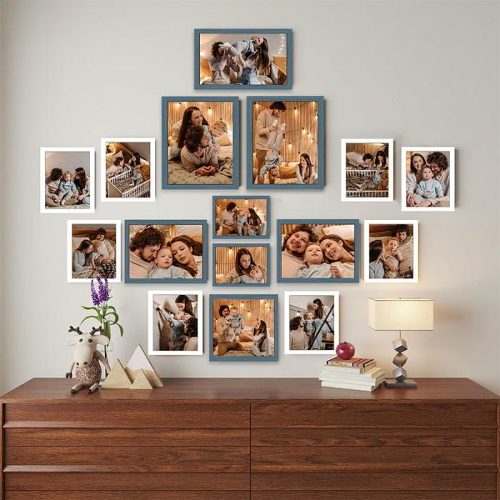 Aviana Photo Frame – Set Of Sixteen  |   Photo-Frames Photo-Frames Grey, White