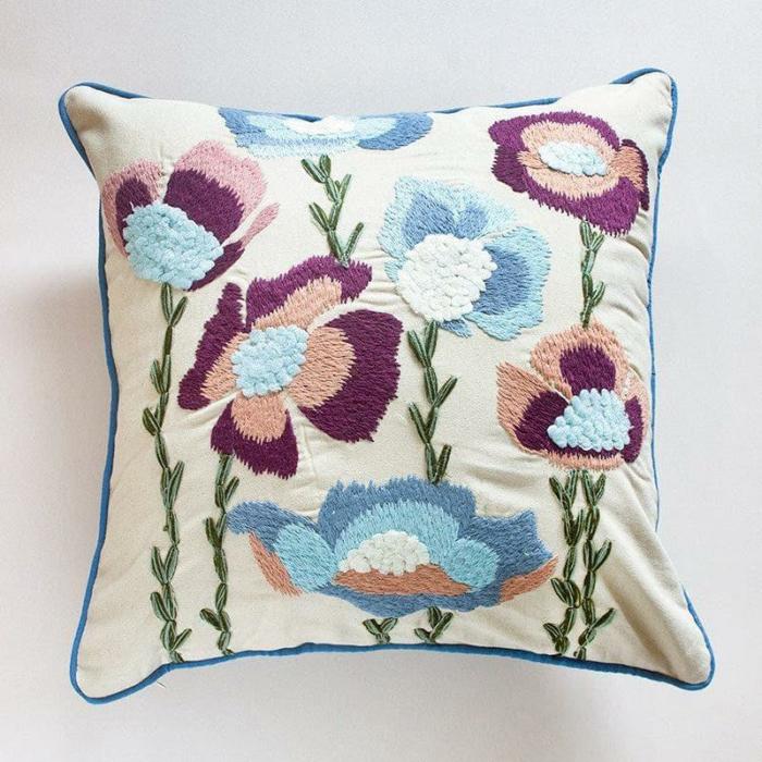 Aza Embroidered Cushion Cover  |   Embroidered Cushions Cushion Covers Embroidered Cushions