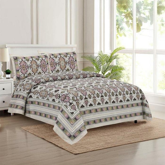 Baneeta Ethnic Bedshhet  |   Geometric Bedsheets Bedsheets Brown