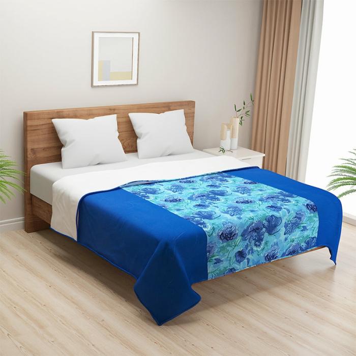 Beatific Floral Dohar  |   Dohars, Razai & Blankets Bedding Blue