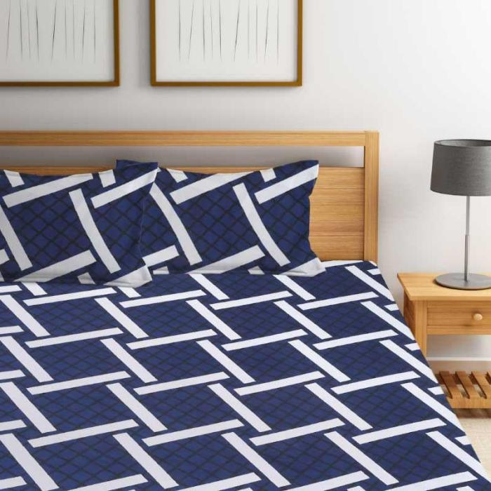 Bedtime Bonanza Bedsheet  |   Geometric Bedsheets Bedsheets Blue