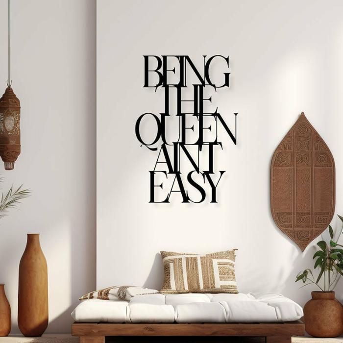 Being The Queen Ant Easy Typography Wall Art  |   Wall Accents Wall Accents Black