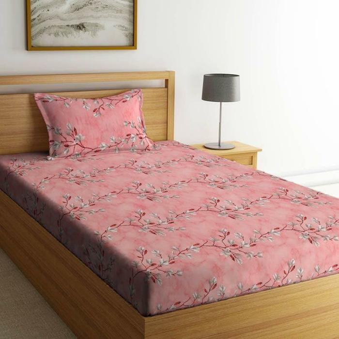 Bethany Peach Bedsheet  |   Floral Bedsheets Bedsheets Floral Bedsheets