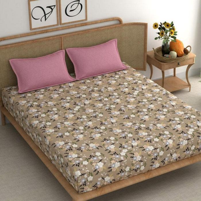 Biara Floral Bedsheet  |   Floral Bedsheets Bedsheets Brown, Pink