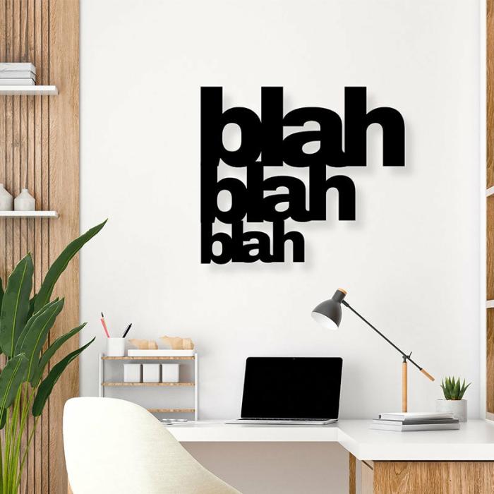 Blah Blah Blah Typography Wall Art  |   Wall Accents Wall Accents Black