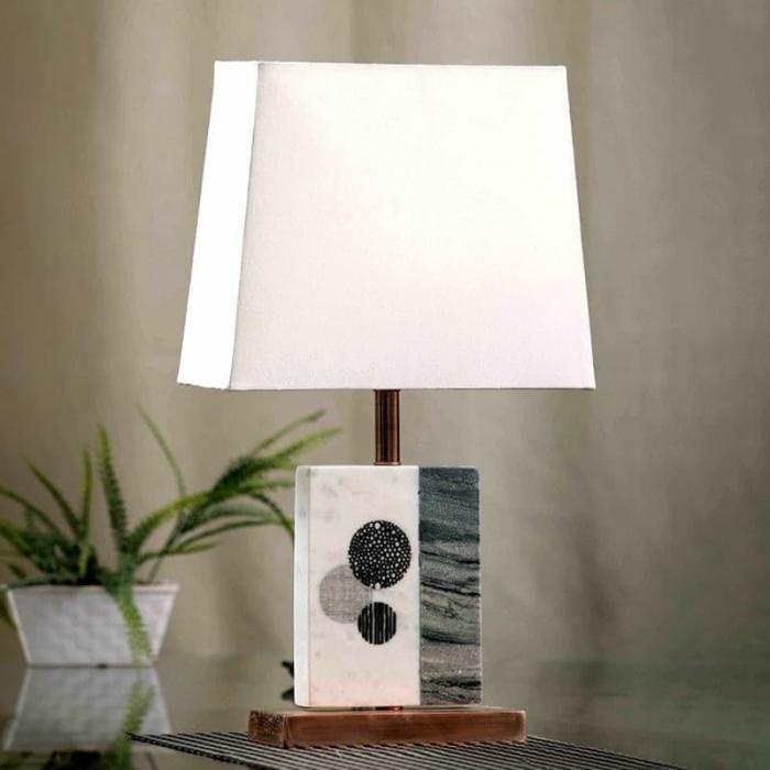 Blaze Table Lamp With Marble & Copper Base  |   Table Lamps Lamps & Lighting Table Lamps