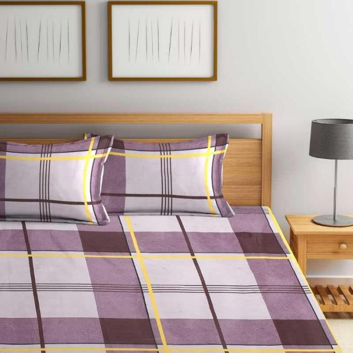 Block Checkered Printed Bedsheet  |   Geometric Bedsheets Bedsheets Geometric Bedsheets