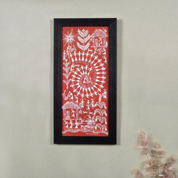 Boro Warli Wall Art  |   Wall Art & Paintings Wall Art & Paintings Red, White