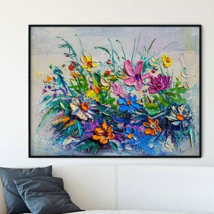 Bouquet Of Flowers Multicolored Wall Painting  |   Wall Art & Paintings Wall Art & Paintings Multicolor