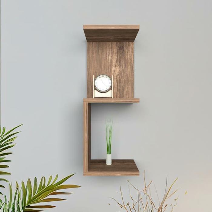 Boxed Matrix Wall Shelf  |   Wall Shelves Wall Decor Brown