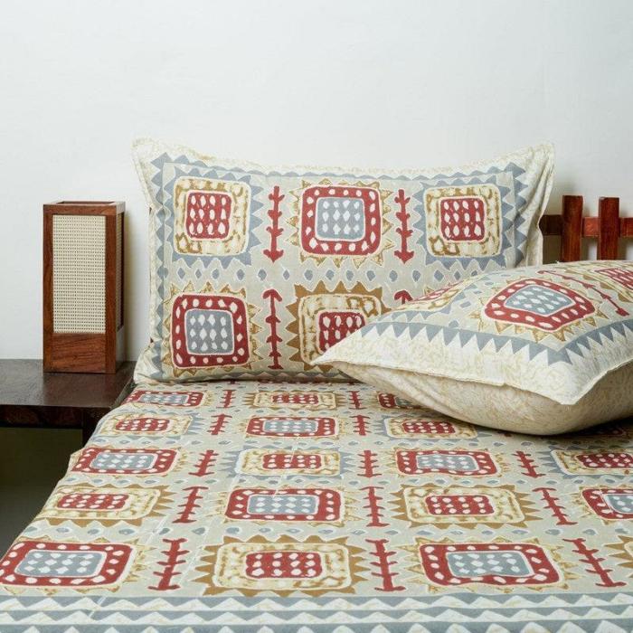 Boxy Sanganeri Bedsheet  |   Abstract Bedsheets Abstract Bedsheets Abstract Bedsheets