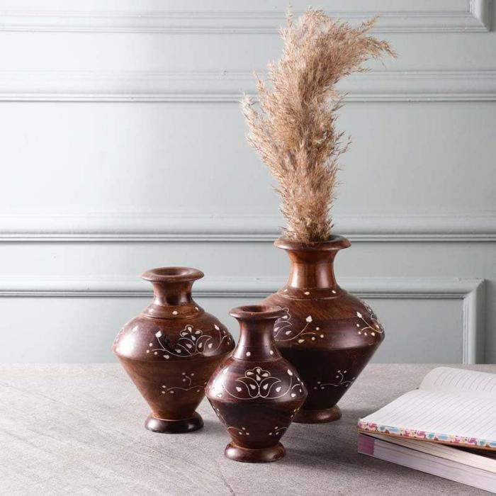 Briller Vase – Set Of 3  |   Vases Showpieces, Vases & Accent Bowls Brown