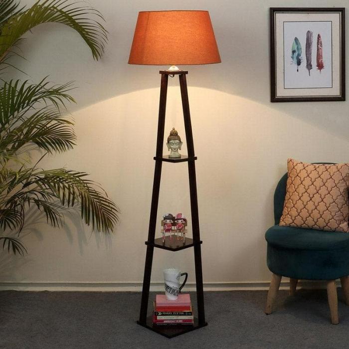 Camella Floor Lamp With Shelf  |   Floor Lamps Floor Lamps Floor Lamps