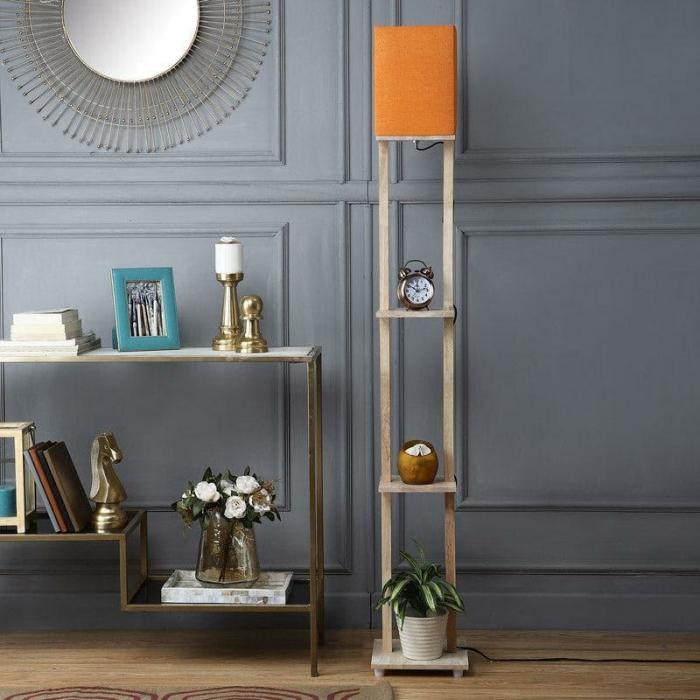 Canary Gleam Floor Lamp With Shelf  |   Floor Lamps Floor Lamps Floor Lamps