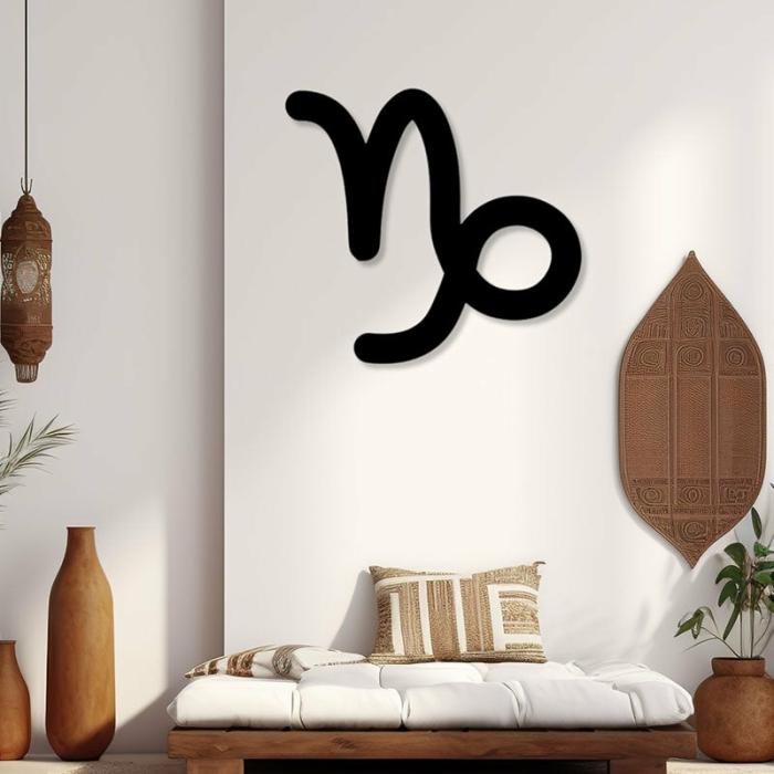 Capricorn Zodiac Sign Wall Art  |   Wall Accents Wall Accents Black