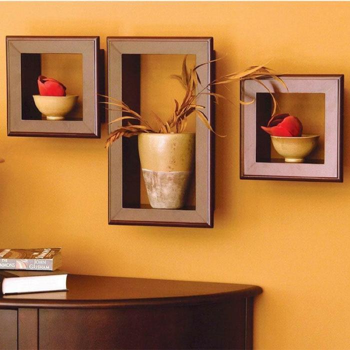 Celestial Cubbies Wall Shelf – Set Of Three  |   Wall Shelves Wall Decor Brown