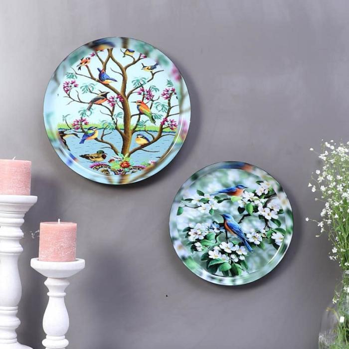 Chirpo Call Wall Plate – Set Of Two  |   Wall Plates Wall Decor Multicolor