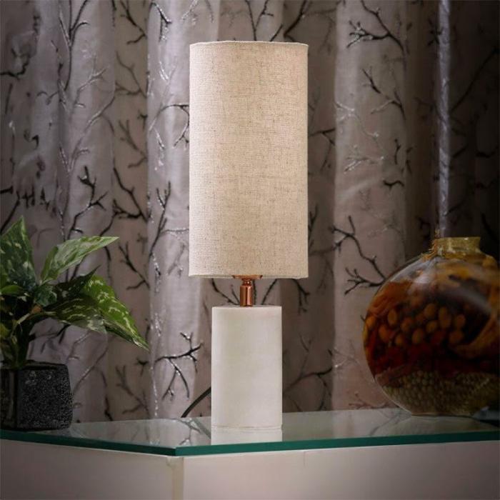 Cia Cylindrical Marble Table Lamp  |   Table Lamps Lamps & Lighting Table Lamps