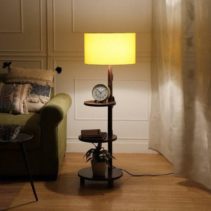 Citrine Runa Floor Lamp With Shelf  |   Floor Lamps Floor Lamps Floor Lamps