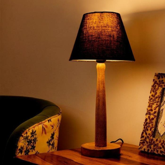 Classic Chic With Wooden Stand Table Lamp  |   Table Lamps Lamps & Lighting Black