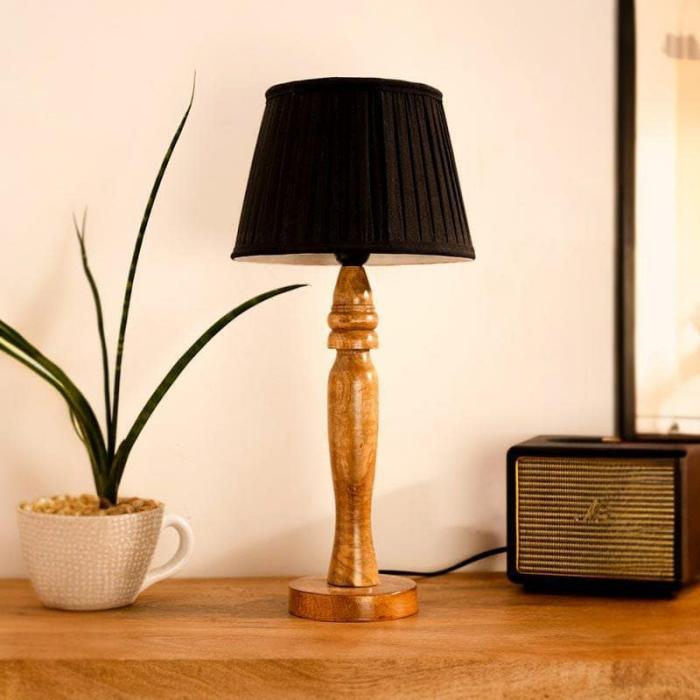 Classy With Twist Round Pillar Stand Lamp  |   Table Lamps Lamps & Lighting Black