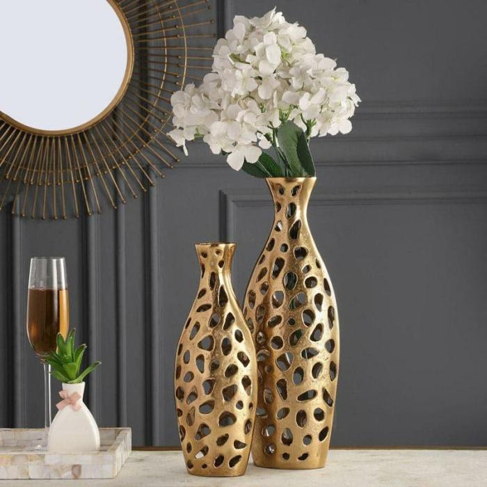 Cleome Charm Vase – Set Of Two  |   Vases Showpieces, Vases & Accent Bowls Gold