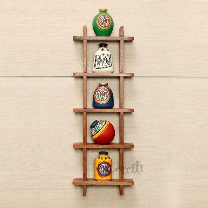 Cora Wall Shelf With Pot – Set Of Six  |   Wall Accents Wall Accents Multicolor