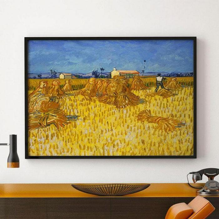 Corn Harvest In Provence Wall Painting  |   Wall Art & Paintings Wall Art & Paintings Blue, Yellow