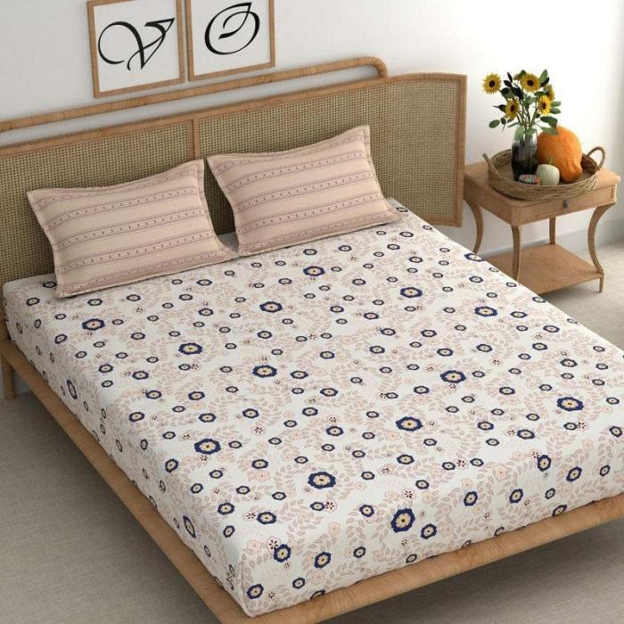 Cornea Floral Bedsheet  |   Floral Bedsheets Bedsheets Beige