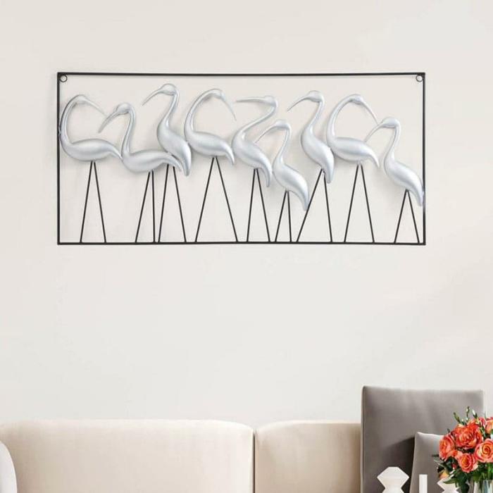 Crane Cluster Wall Accent  |   Wall Accents Wall Accents Silver