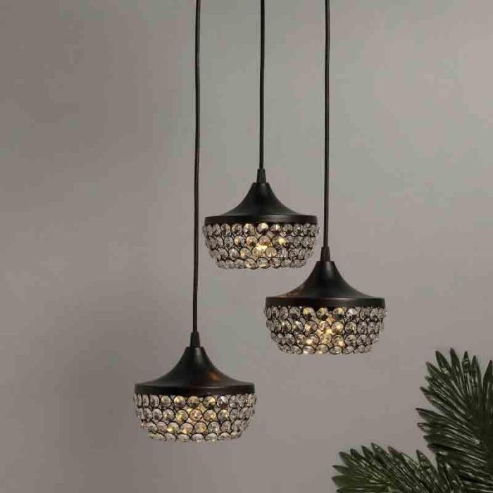 Crystal Crown Hanging Clustered Light  |   Ceiling Lamps Ceiling Lamps Black