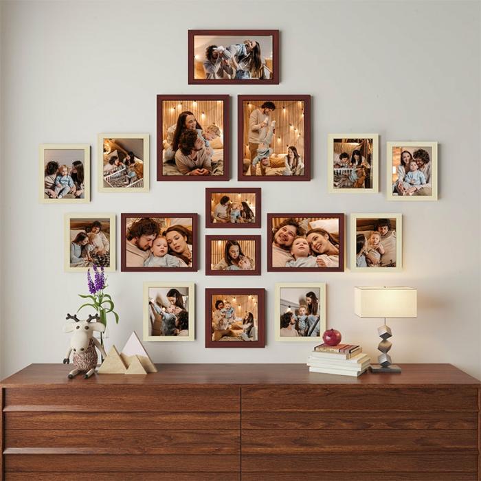 Daphne Photo Frame – Set Of Sixteen  |   Photo-Frames Photo-Frames Ivory, Brown