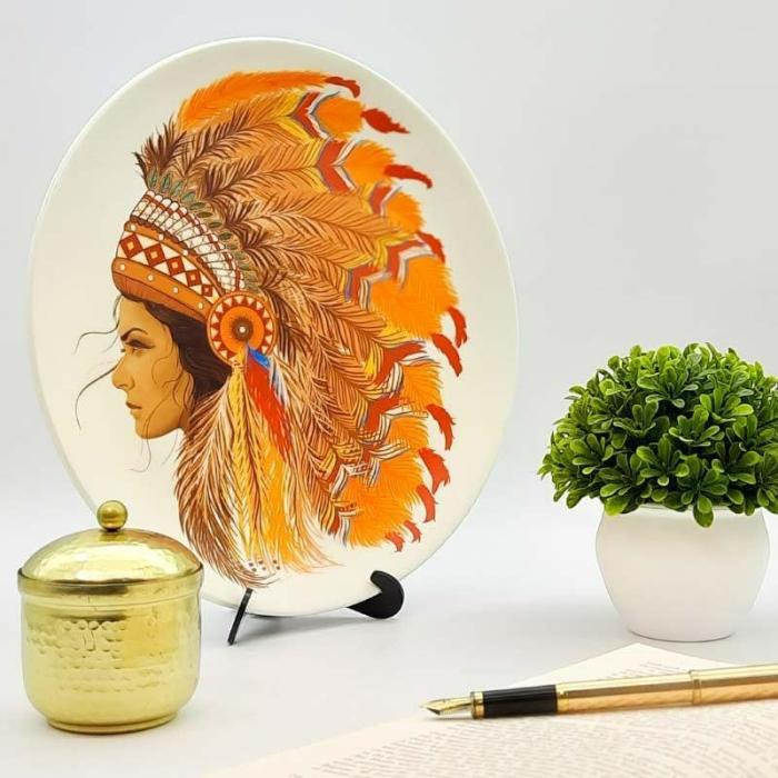 Dauntless Indian Decorative Plate  |   Wall Plates Wall Decor Orange