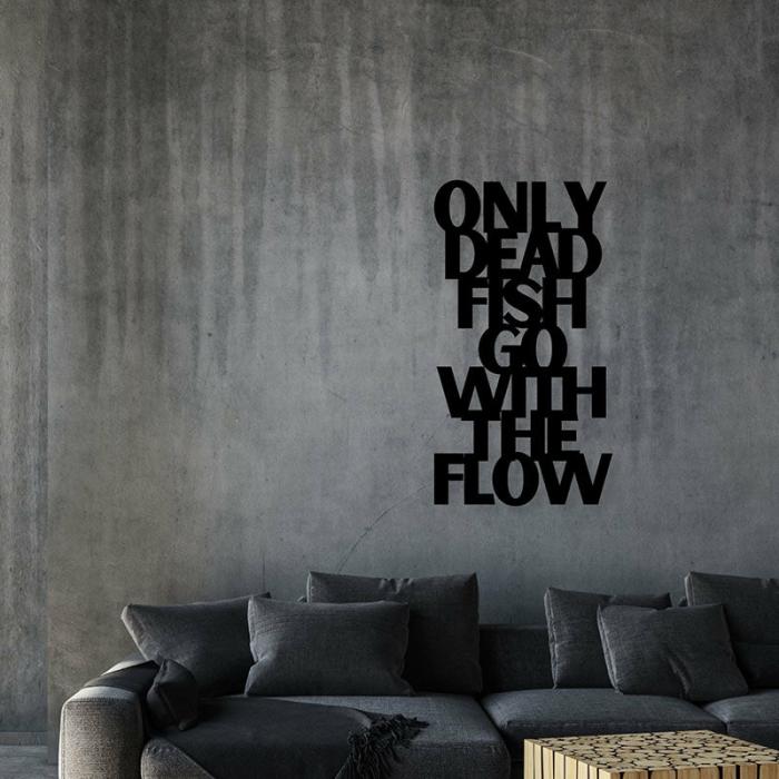 Dead Fish Typography Wall Art  |   Wall Accents Wall Accents Black