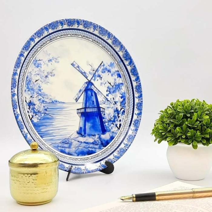 Delfware Dutch Pottery Inspired Decorative Plate  |   Wall Plates Wall Decor Blue