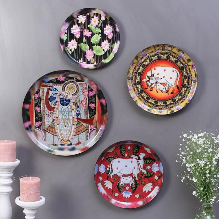 Divine Glory Wall Plate – Set Of Four  |   Wall Plates Wall Decor Multicolor