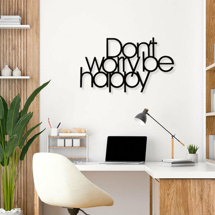 Don’T Worry Be Happy Wall Art  |   Wall Accents Wall Accents Black