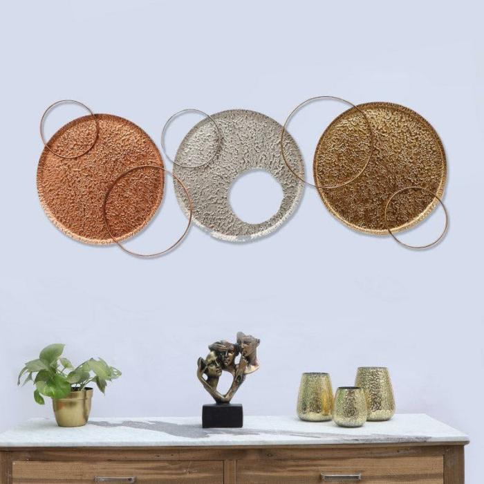 Double Ringo Wall Accent – Set Of Three  |   Wall Accents Wall Accents Multicolor