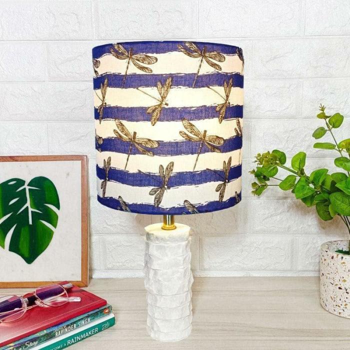 Dragonfly Buzz Scuplt Table Lamp  |   Table Lamps Lamps & Lighting Blue, White